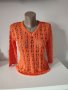 Оранжева дамска блузка финно плетиво, снимка 2