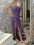 дълга лилава рокля с пайети. s размер е, снимка 1