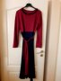 Прекрасна, стилна , дълга рокля в червено и синьо, снимка 1 - Рокли - 32025121