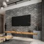 Сив  камък самозалепващ 3D тапет, снимка 2