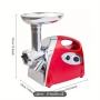 Електрическа месомелачка, 2800W, червена, капацитет 80 кг/час, с пълнеж за колбаси, снимка 2