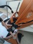 Бебешка количка Hot Mom, Модел 2 в 1, Еко кожа, Кафяв цвят, снимка 5