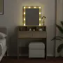 vidaXL Тоалетка с LED, дъб сонома, 80x41x144,5 см, снимка 3
