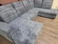 ПРОМОЦИЯ!!!Сив П-образен ъглов диван от плат рипсено кадифе Nixon, снимка 6