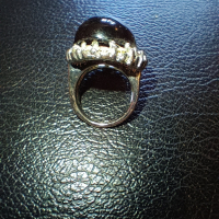 комплект обеци с пръстен, снимка 3 - Обеци - 44695753