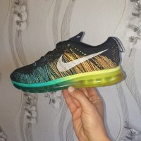 маратонки  Nike Flyknit Air Max Black Turbo Green Volt Mens номер 45,5-46, снимка 8 - Маратонки - 40569218