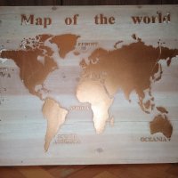 Мap of the world, дърво, снимка 5 - Пана - 30303391