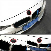 Алуминиев автомобилен цветен ринг пръстен за лого на преден заден капак син метален декор за BMW 3 4, снимка 5 - Аксесоари и консумативи - 29619368