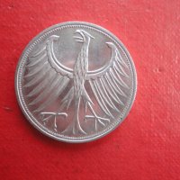 5 марки 1966 сребърна монета Германия, снимка 4 - Нумизматика и бонистика - 39941366