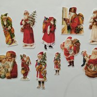 Изрязани елементи от картон Дядо Коледа 11 бр - R060, снимка 1 - Други - 42604687