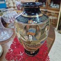 Страхотна уникална антикварна колекционерска порцеланова ваза Satsuma , снимка 6 - Вази - 42218252