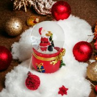 4167 Коледна снежна топка преспапие Панделка с елхичка, снимка 4 - Декорация за дома - 42752773