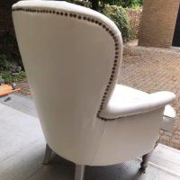 Бяло кресло естествена кожа, снимка 6 - Дивани и мека мебел - 40316518