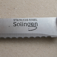 Кухненски нож Solingen за хляб 33 см вълнообразен пластм. дръжка, съвсем запазен, снимка 5 - Прибори за хранене, готвене и сервиране - 44711307