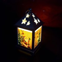 1797 Малък коледен фенер с Дядо Коледа светеща коледна украса, снимка 5 - Декорация за дома - 30705366