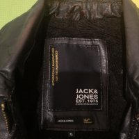 ''Jack & Jones''оригинално кожено яке-бомбър Л размер, снимка 3 - Якета - 30341129