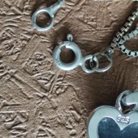 Сребърен синджир с висулка Сърце (264), снимка 3 - Колиета, медальони, синджири - 44351509