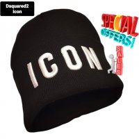 дамска шапка зимна дебела стегната топла с бродирано лого ICON, снимка 3 - Шапки - 37619549