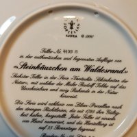 Австрийска порцеланова декоративна чиния сова, снимка 5 - Колекции - 37692757