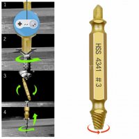 Комплект титанов екстрактор за развиване на повредени, скъсани и изядени глави, болтове на винтове, снимка 10 - Други инструменти - 29960200