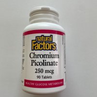 Хром пиколинат 250 mcg х90 таблетки Natural Factors, снимка 1 - Хранителни добавки - 44337673