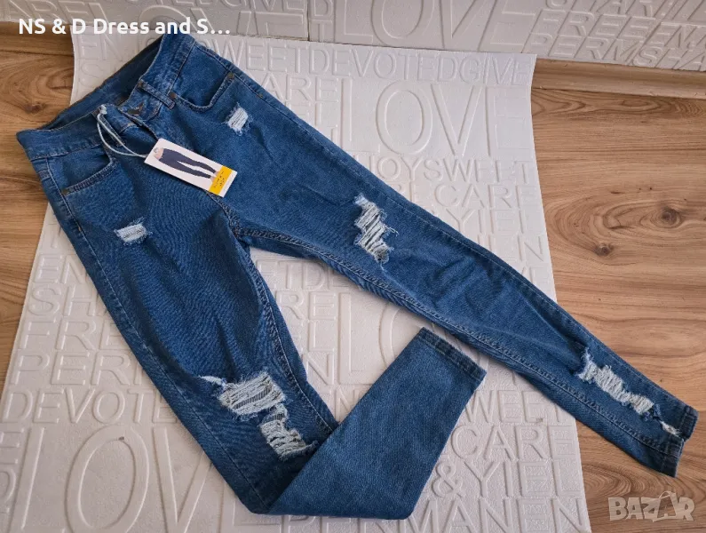 Дамски дънки Slim с накъсан ефект , снимка 1