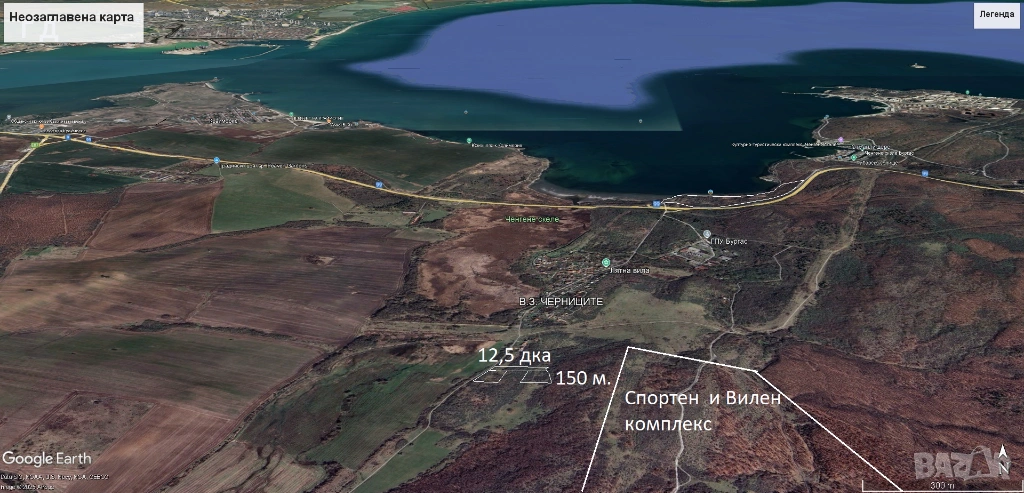 Парцел в град Бургас, в.з.Черниците,до Wakepark, Конна база и Море, снимка 1