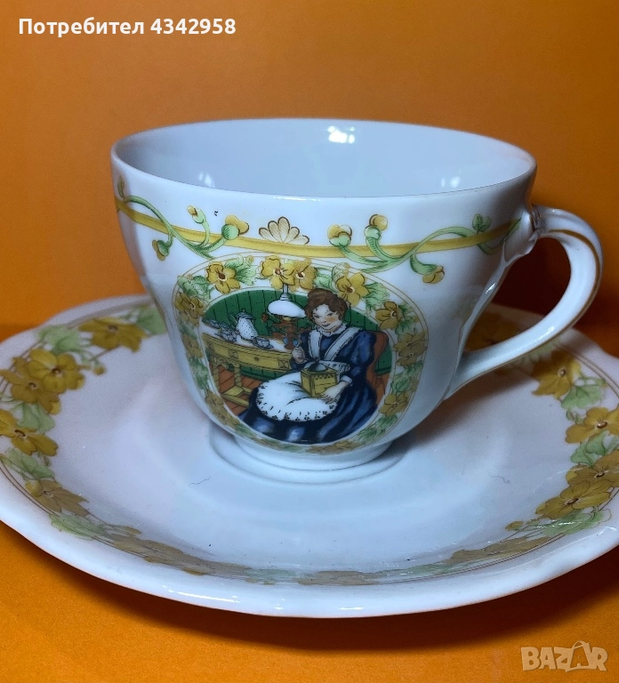 Vintage(1918-1935г.) Oscar Schaller Schwarzenbach. 2 порцеланови сета., снимка 1