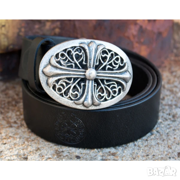 👖 Chrome Hearts – Оригинален кожен колан, снимка 1