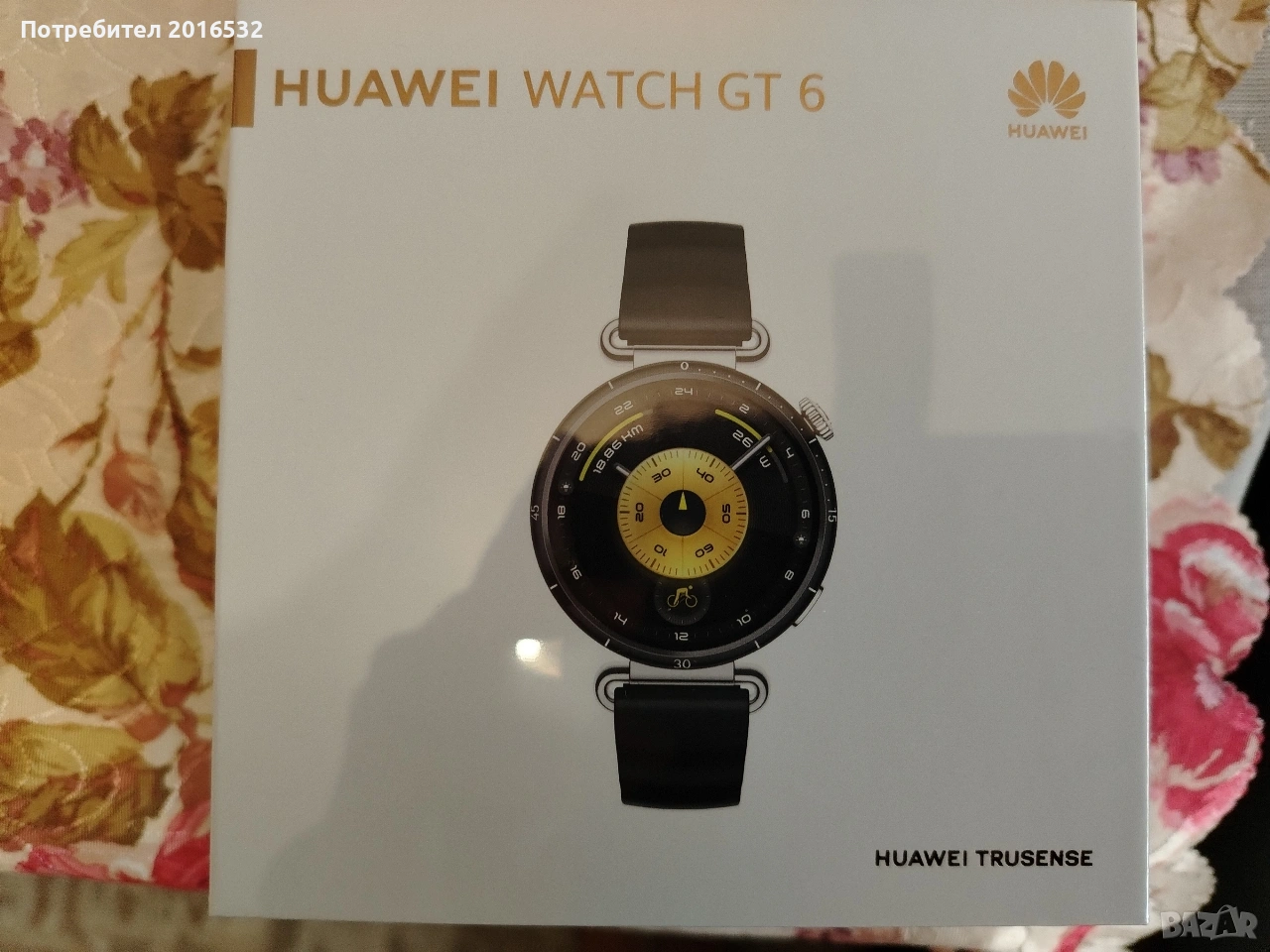 Huawei Wacth GT 6, 41 mm, Черна силиконова каишка , снимка 1