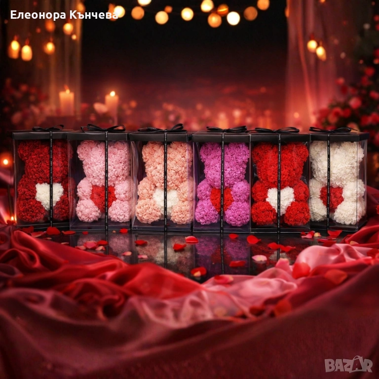 Декоративно мече от рози , снимка 1