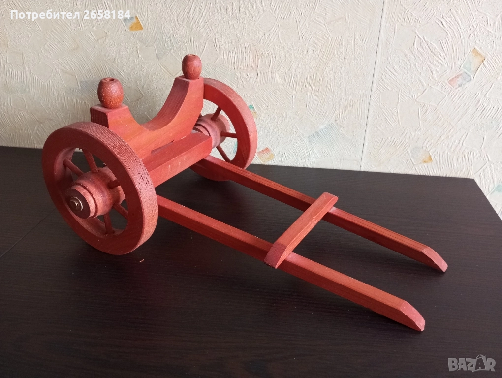 Поставка за бутилки, дърво, дълж.30см, снимка 1