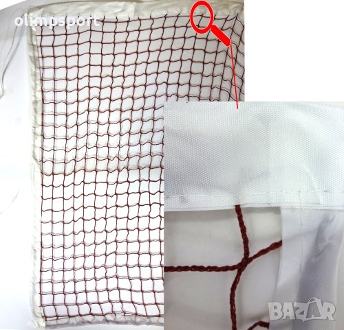 Мрежа за бадминтон (федербал) с размери 6х0.8 м и филе от четирите страни, снимка 1