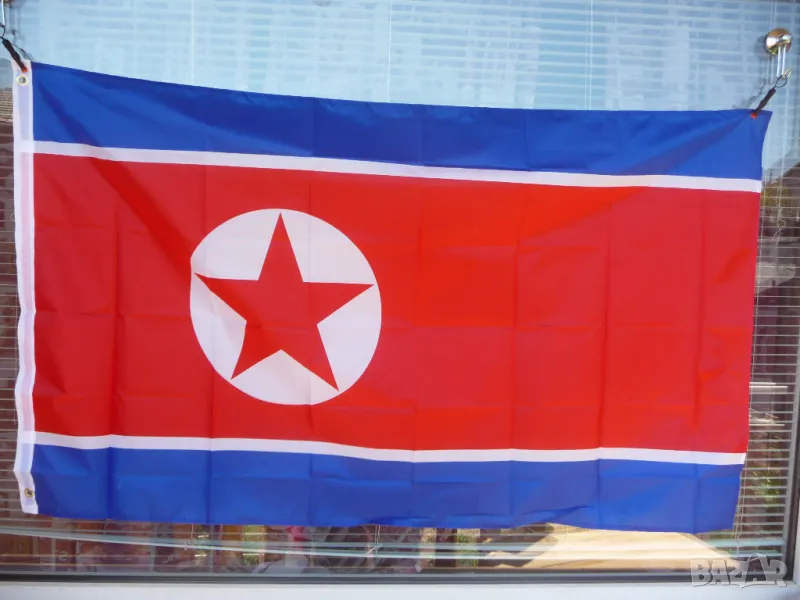 Ново Знаме на Северна Корея Пхенян КНДР Ким Чен Ун Тоталитаризъм Комунизъм, снимка 1