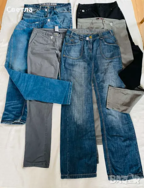 Дънки/панталони-Разпродажба.Обща цена 5 броя/35лв.Единична-10 лв/бр.В см-Талия 96см,Дължина 102см, снимка 1