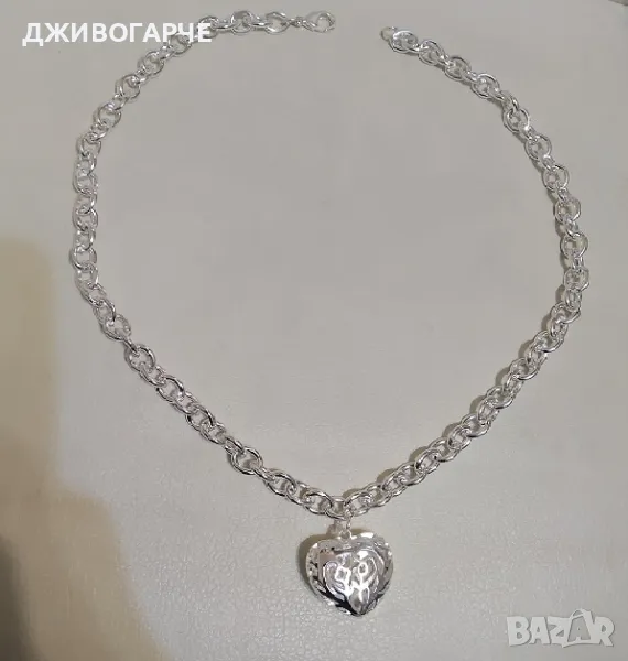 Нов, масивен сребърен ланец в подаръчна кутия за дама, снимка 1