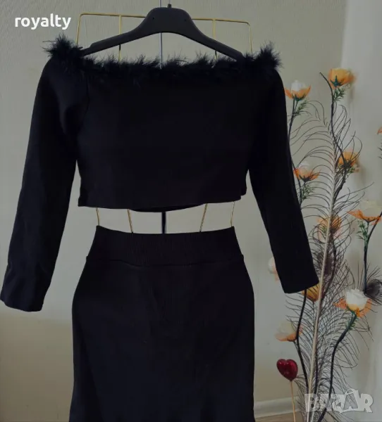 Дамски комплект с естествен пух, снимка 1