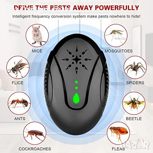 Нов Ултразвуков уред против мишки, хлебарки, комари и паяци за контакт, снимка 1