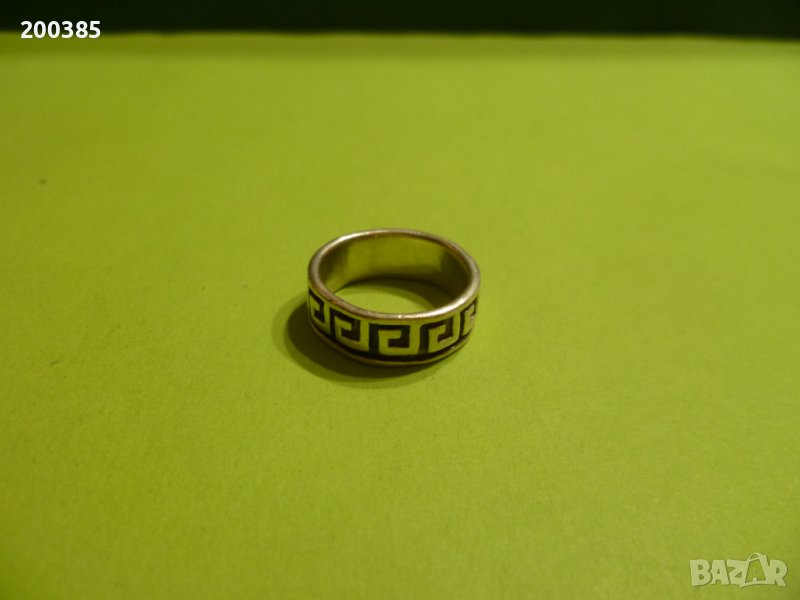 Гравирана сребърна халка, снимка 1