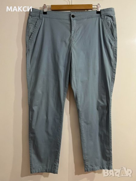 Макси елегантен еластичен панталон с джобове в пастелно синьо, снимка 1