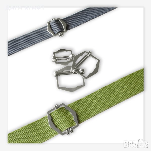 Лят метален регулатор - Презрамки на чанти и раници - Нашийници, 10бр, снимка 1