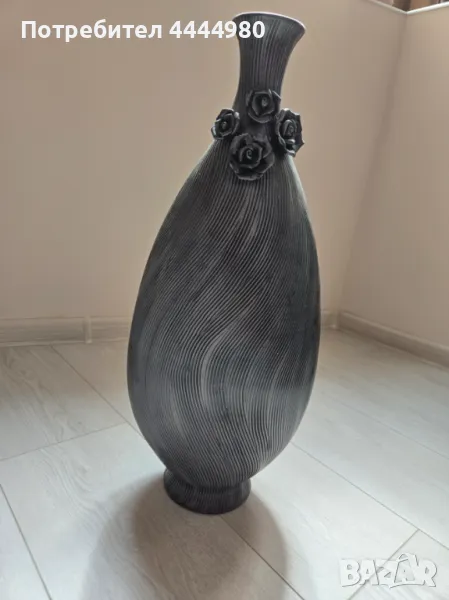 Дизайнерска сива ваза, снимка 1