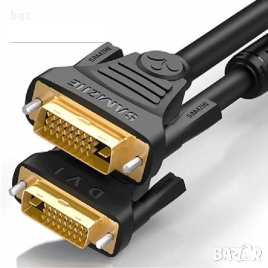 НОВ Кабел DVI към DVI 24+1 High speed 1080p Gold Мъжки-Мъжки DVI Монитор HDTV PC PS3 XBOX DVD Кино, снимка 1