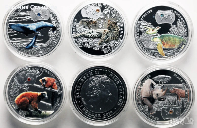 инвестиционен сребърен сет животни цял свят, снимка 1