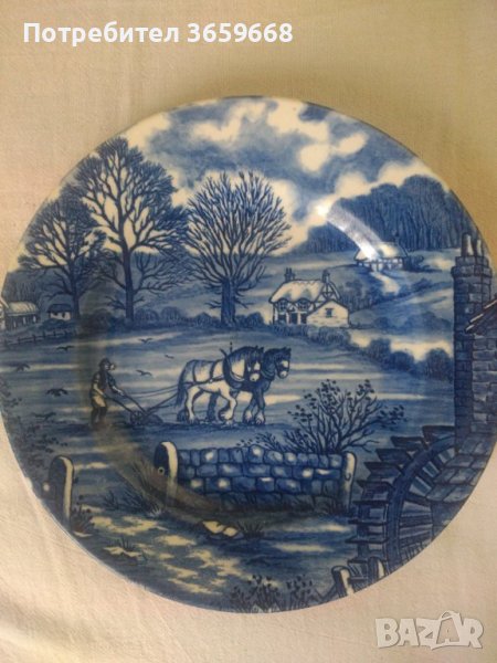 Много красива чиния, английска,стара, снимка 1