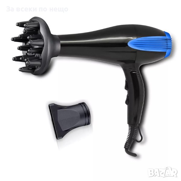 ✨Сешоар с дифузер SAPIR SP 1100 CPD, 2200W, 3 степени на температура, 2 скорости, Черен/син, снимка 1