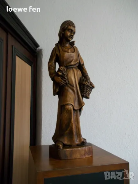 54 см - Арт статуетка дърво дървена фигура масивна !, снимка 1