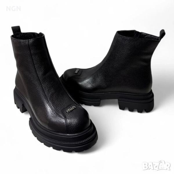 Дизайнерски дамски боти от висококачествена естествена кожа., снимка 1
