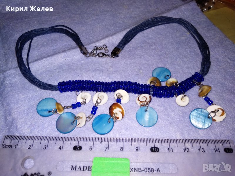 МНОГО КРАСИВА СЕДЕФЕНА ФЕШЪН АРТ ОГЪРЛИЦА ЛЯТНО ПЛАЖНО ХЕНД МЕЙД КОЛИЕ 34661, снимка 1