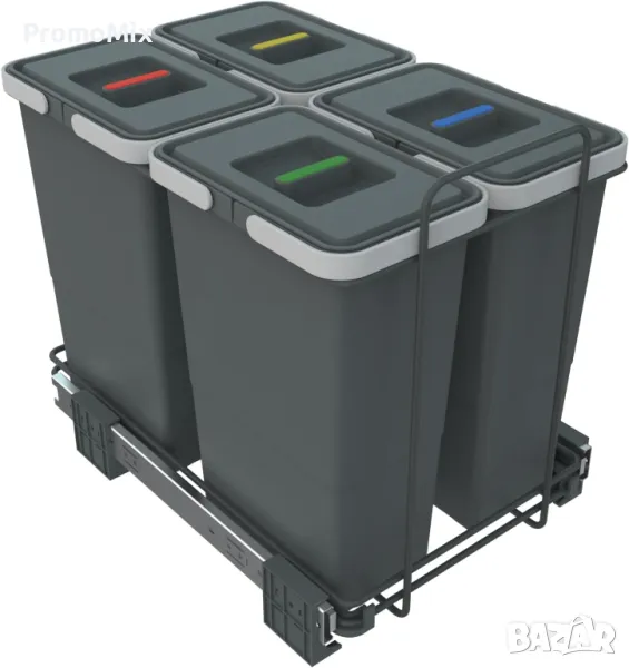 Кош за отпадъци Elletipi Ecofil PF01 34B3 32л За вграждане кош за боклук разделно събиране 4 отделен, снимка 1